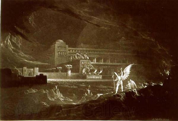 John Martin Pandemonium - One out of a set of mezzotints with the same title